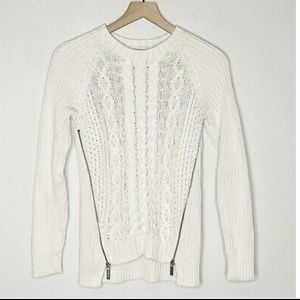 Michael Kors Cable Knit Zip Front Sweater